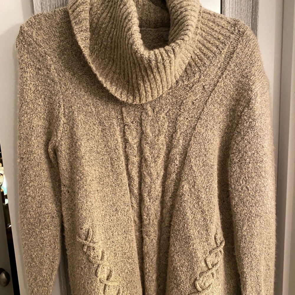 Cable cowl sweater